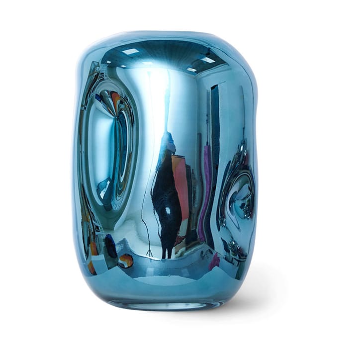 HK Objects glasvas 21,5 cm - Blue chrome - HKliving