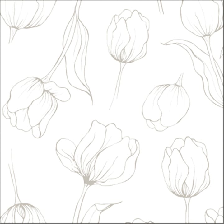 Tulipa servetter 16x16 cm 18-pack, White Cooee Design