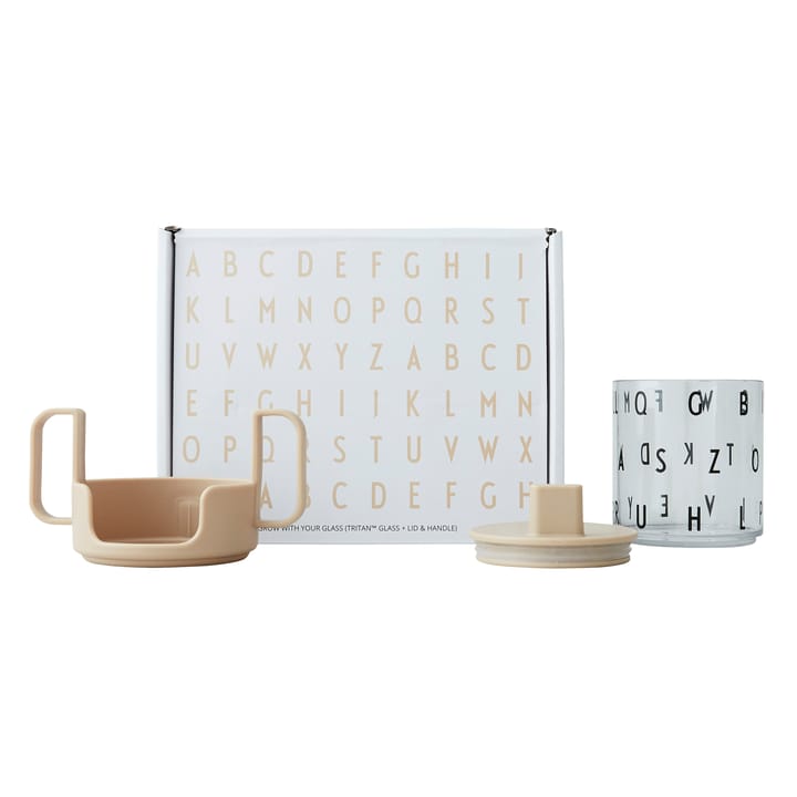 Grow with your cup kopp, Beige Design Letters
