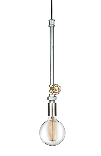 Mini Plumber pendel - Borstad stål - Globen Lighting