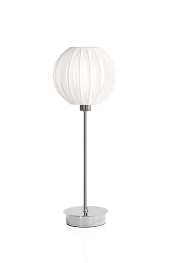 Plastband bordslampa, Vit-krom Globen Lighting