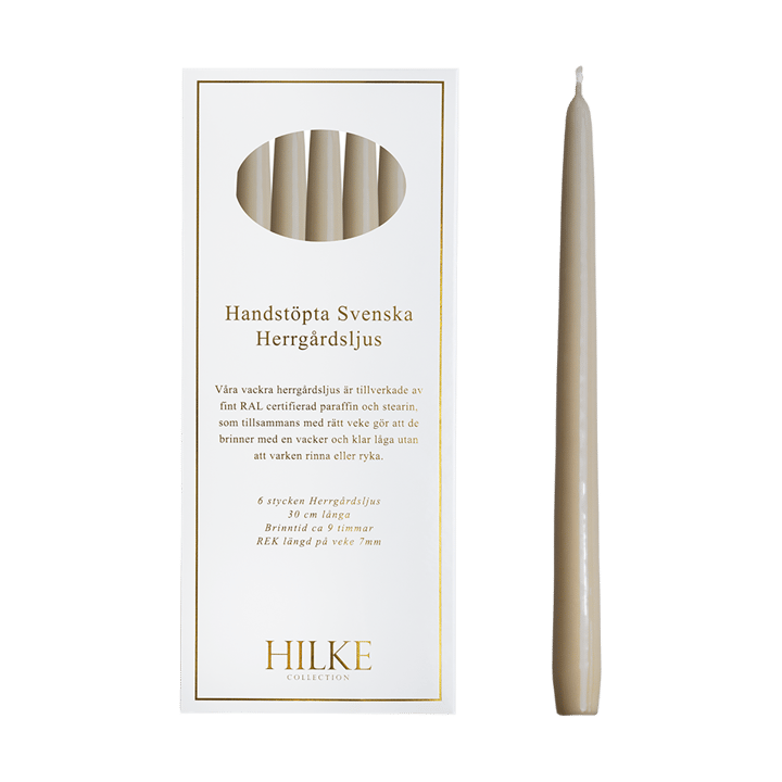 Herrgårdsljus 30 cm 6-pack, Ljus beige Hilke Collection