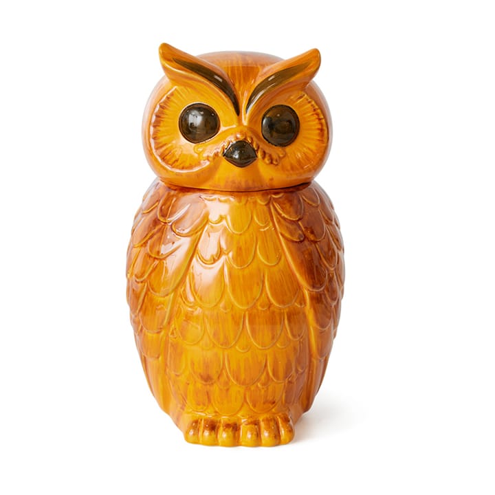 Ceramisk owl förvaringsburk - Tangerine - HKliving