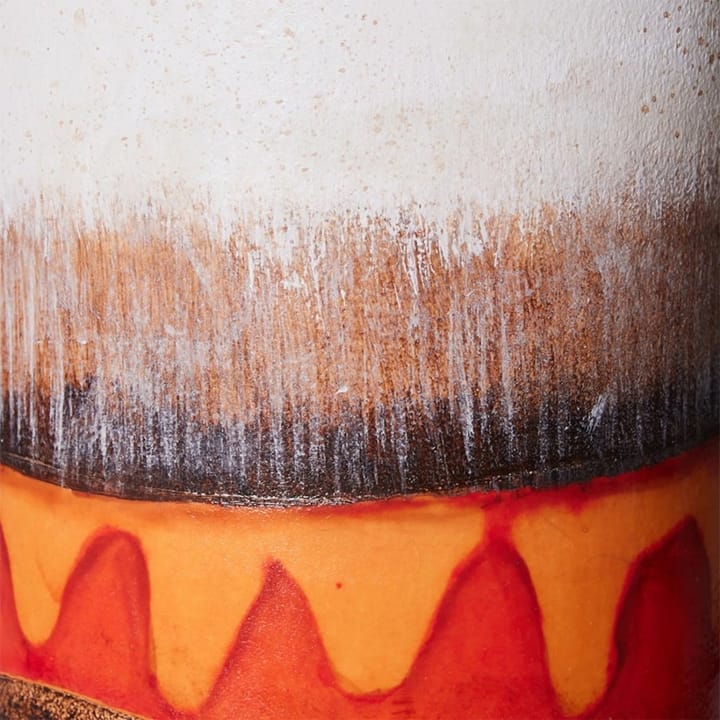 Retro glaserad lampfot i stengods, Brown, cream, red/orange HKliving