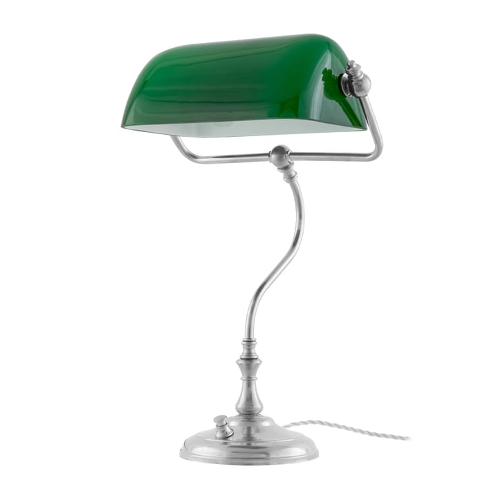 Bankirlampa bordslampa, Förnicklad-grön Karlskrona Lampfabrik