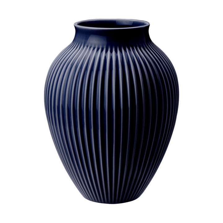 Knabstrup vas räfflad 27 cm, Dark blue Knabstrup Keramik