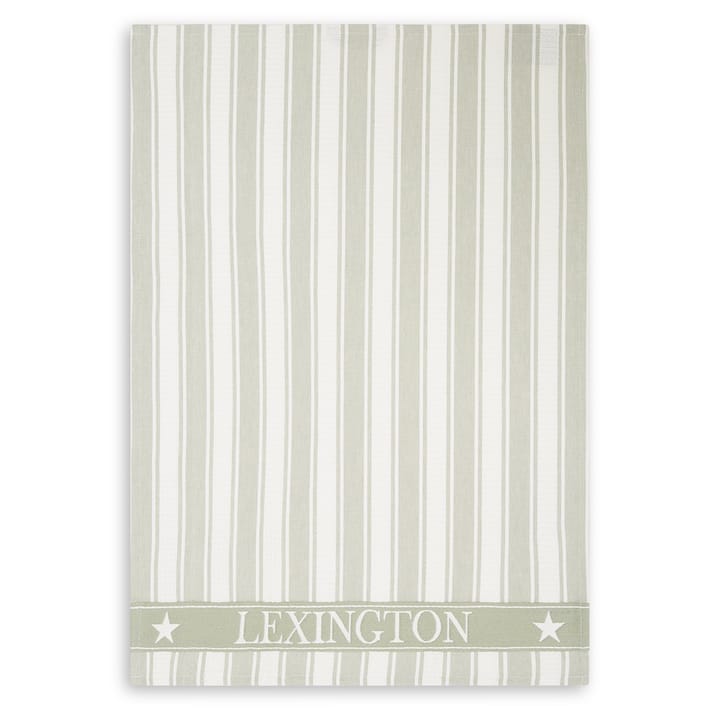 Icons Waffle Striped kökshandduk 50x70 cm, Sage green-white Lexington