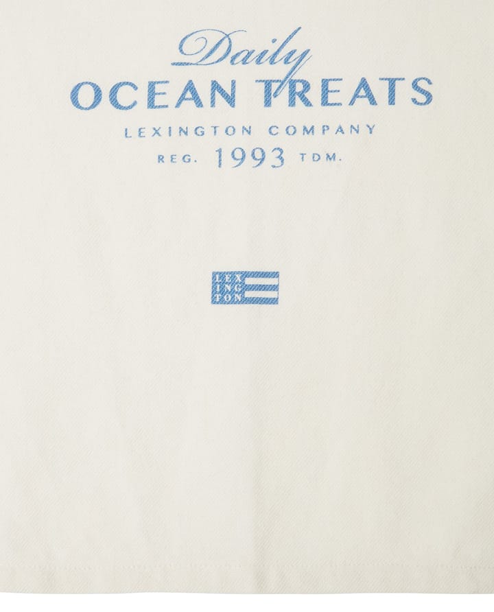 Ocean treats printed Cotton kökshandduk 50x70 cm, White Lexington