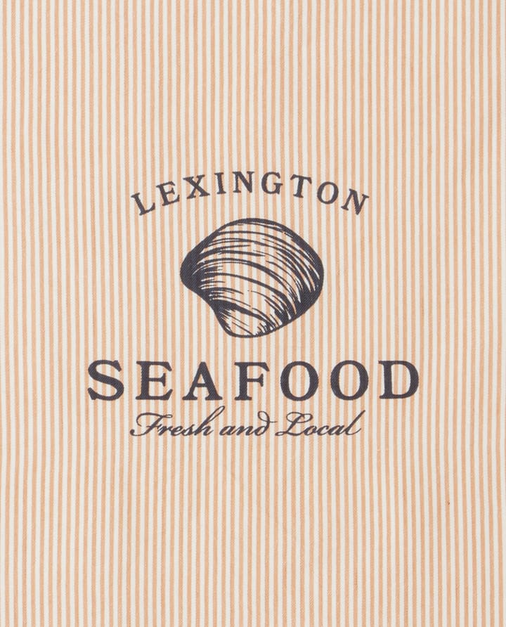 Seafood Striped & Printed kökshandduk 50x70 cm, Beige-vit Lexington