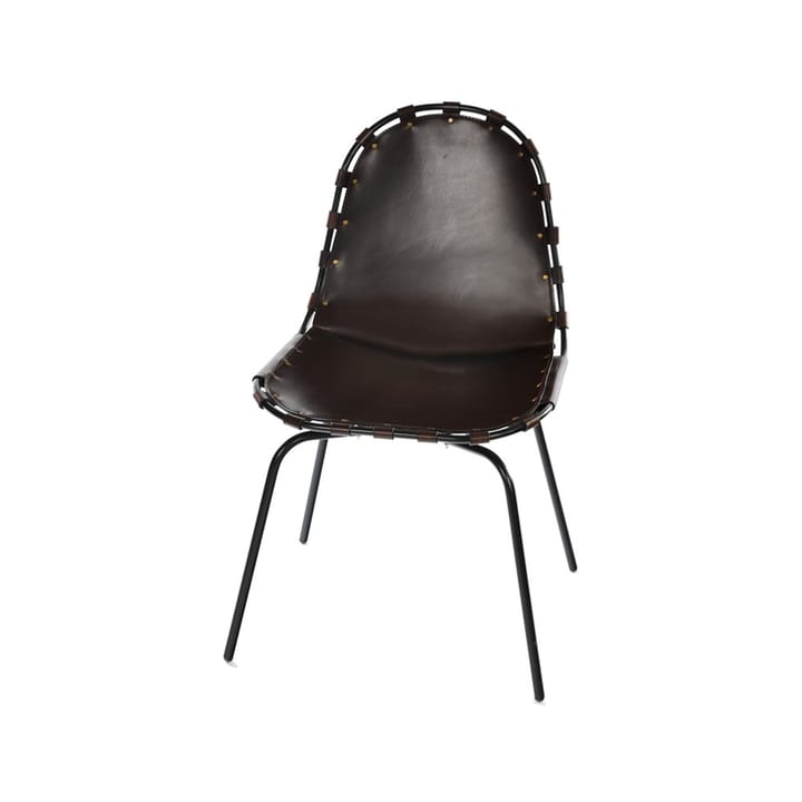 Stretch stol, läder mocca, svart stativ OX Denmarq