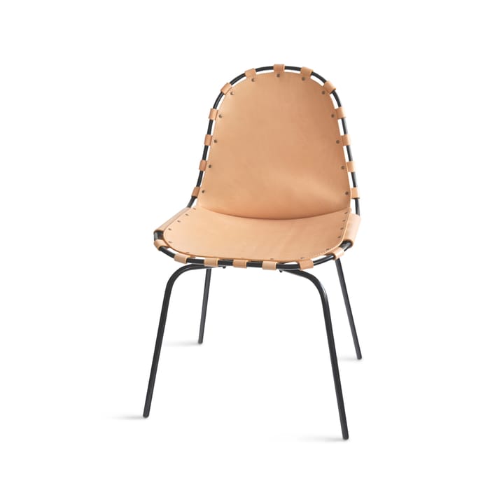 Stretch stol, läder natur, svart stativ OX Denmarq