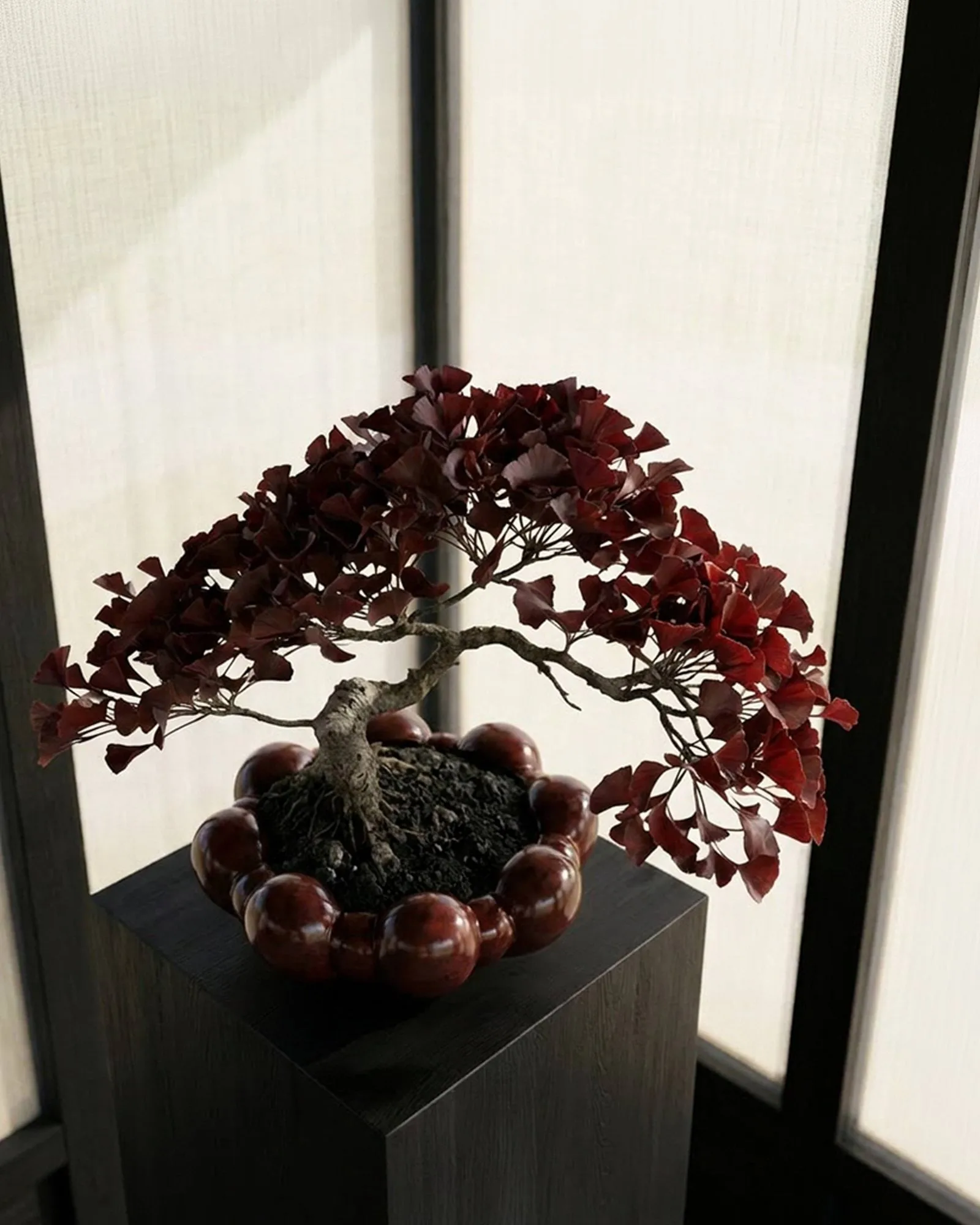 Bloom tray skål stor, Maroon 101 Copenhagen