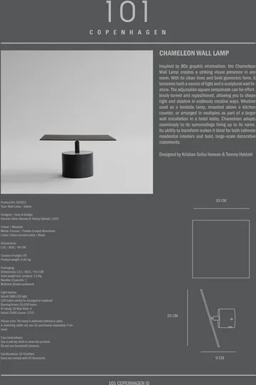 Chameleon vägglampa - Burned Black - 101 Copenhagen