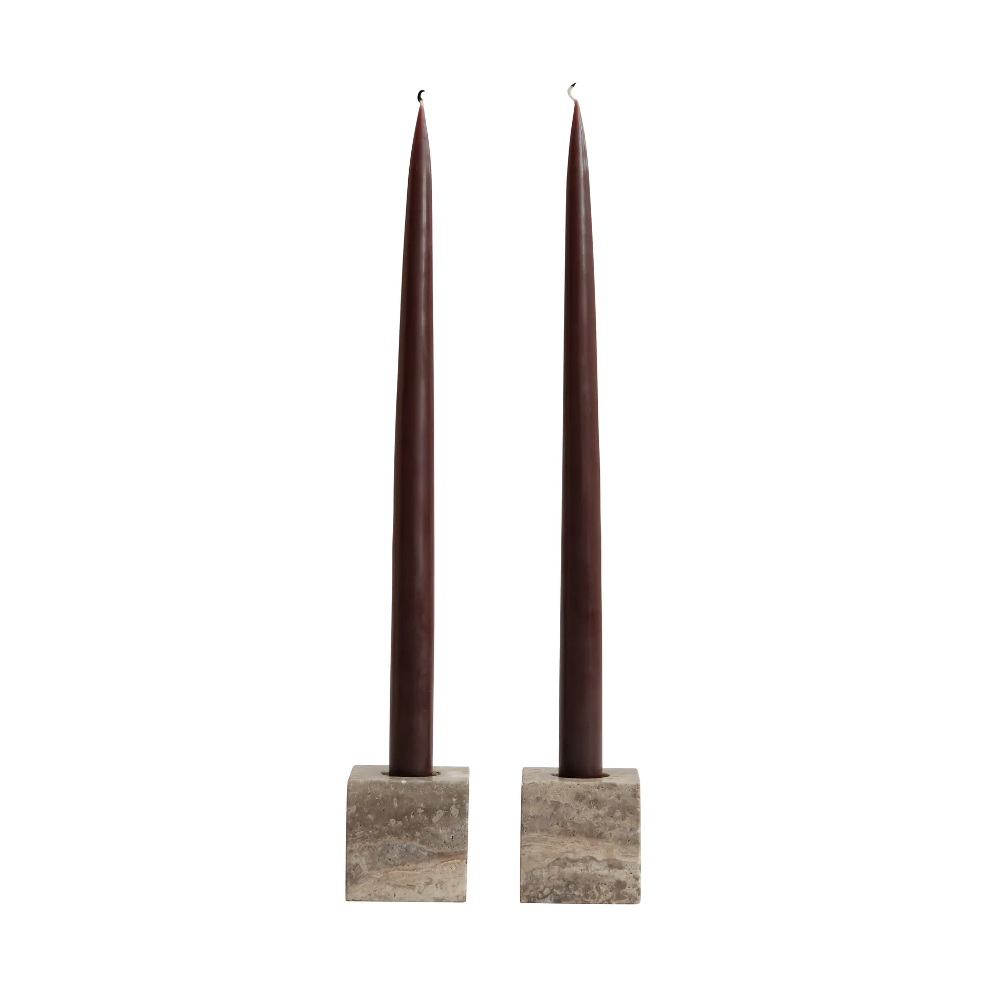 Cube ljusstake 2-pack, Silver Travertine 101 Copenhagen