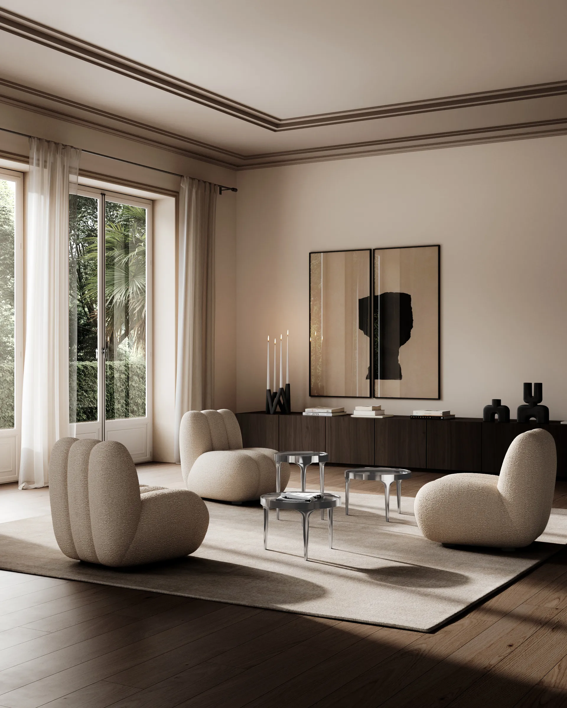 Phantom sidobord, Chrome low 101 Copenhagen