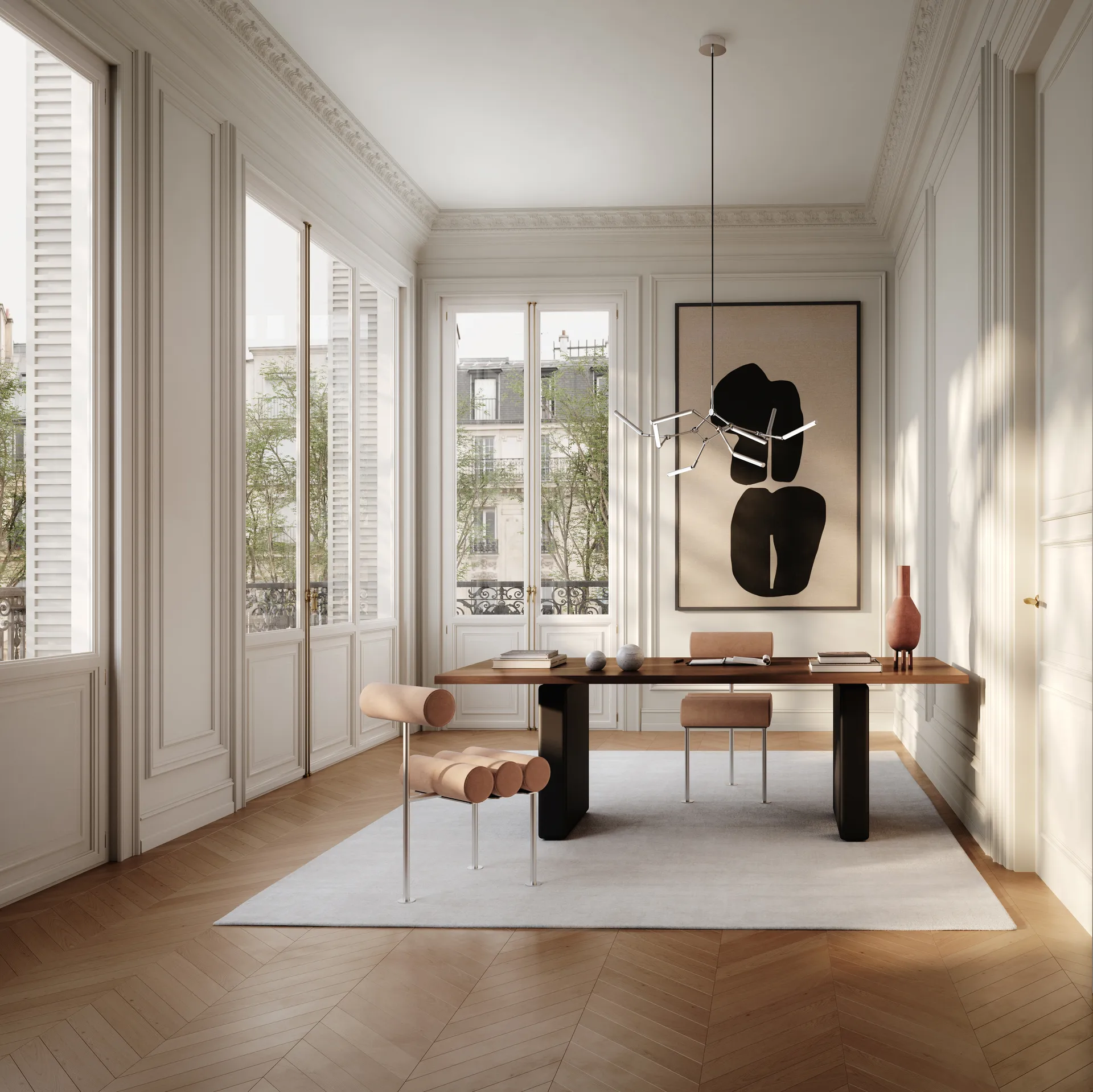 Stick chandelier takkrona mini, Chrome 101 Copenhagen