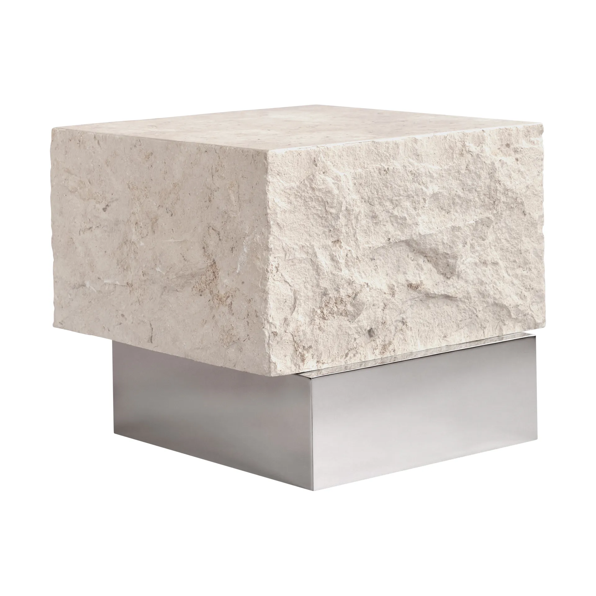 Temple sidobord low 42x40 cm, Chrome-limestone 101 Copenhagen