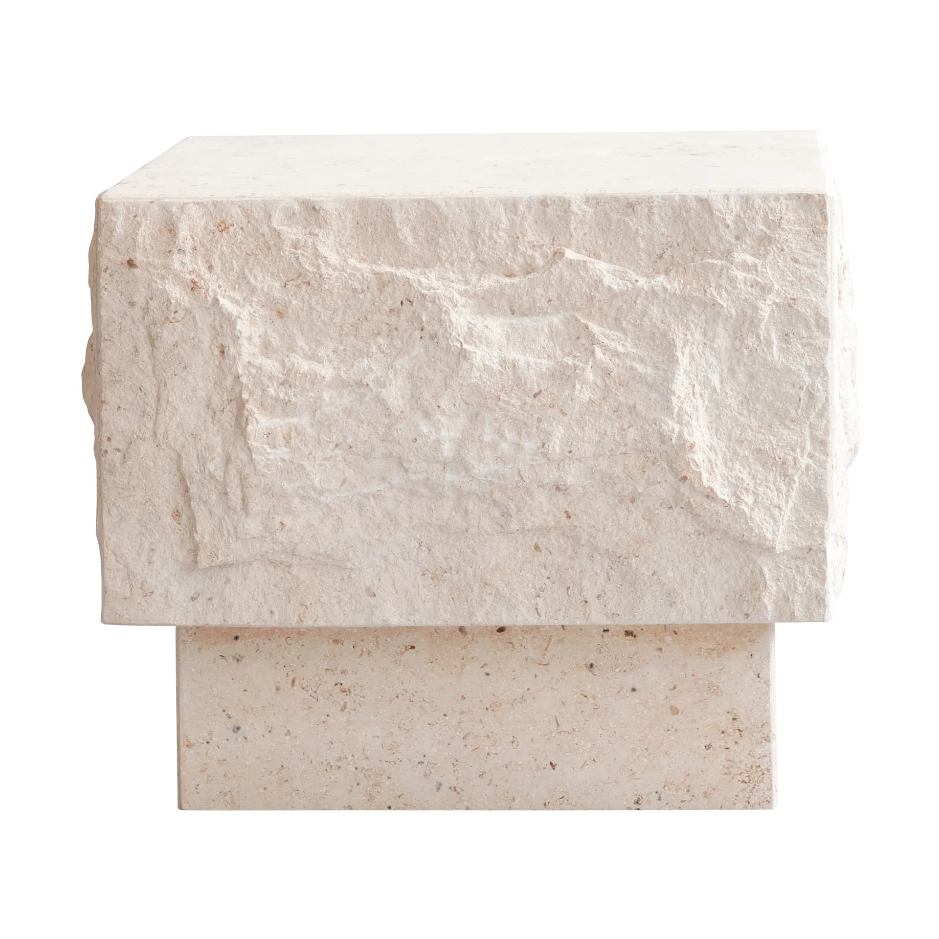 Temple sidobord low 42x40 cm, Chrome-limestone 101 Copenhagen