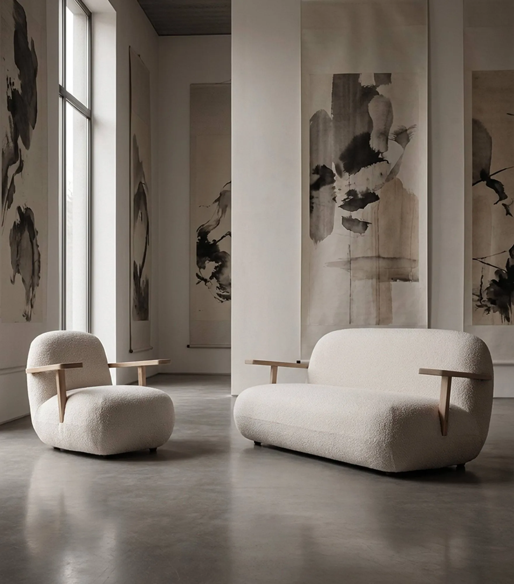 Toe chair fåtölj med armstöd, Natural oak-off white 101 Copenhagen