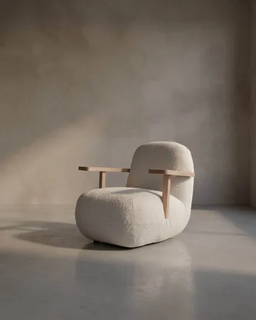 Toe chair fåtölj med armstöd - Natural oak-off white - 101 Copenhagen
