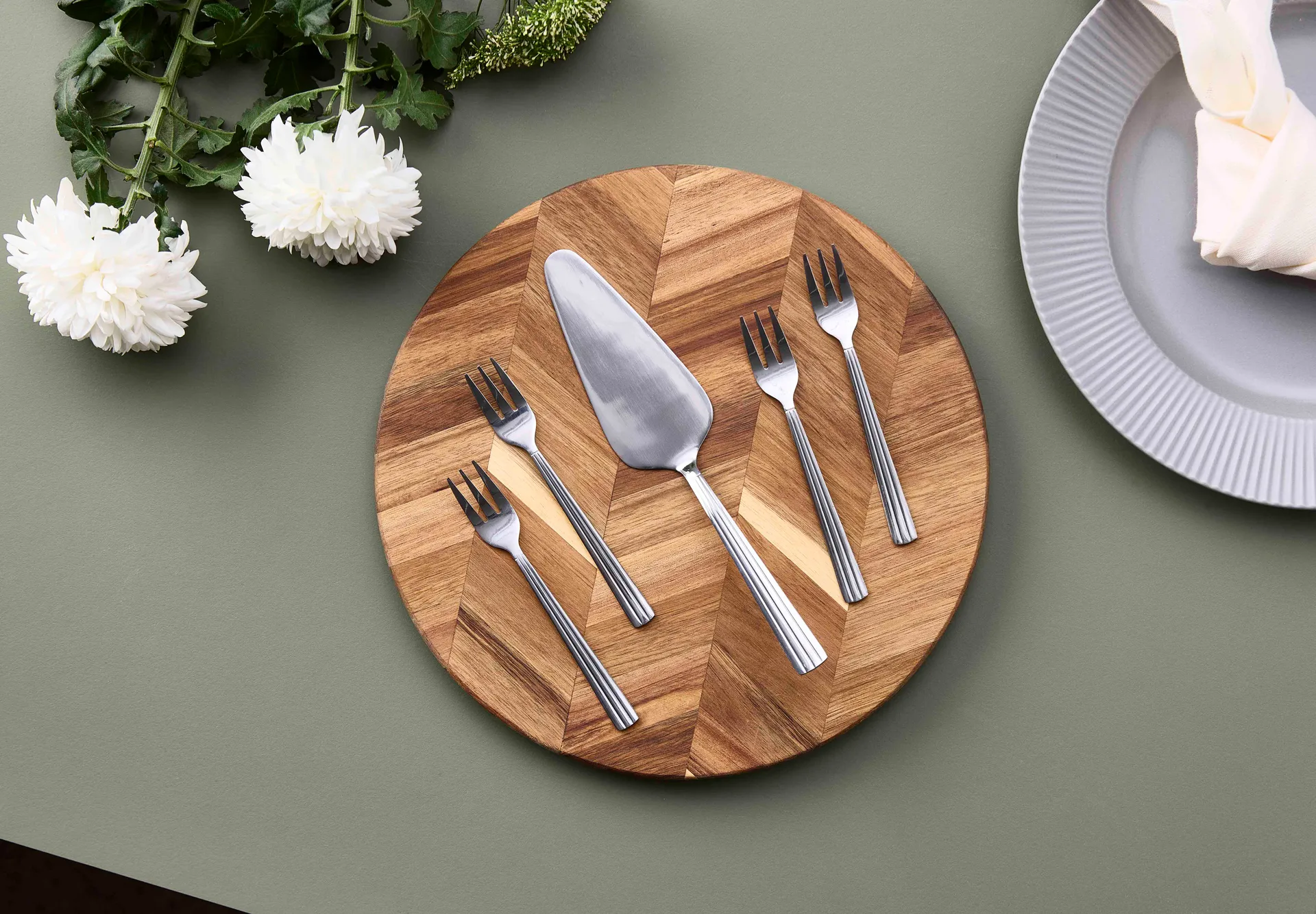 Groovy tårtbestick set 5 delar, Rostfritt stål Aida