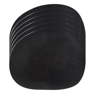 Raw bordstablett läder 6-pack - Svart, 41x33,5 cm - Aida