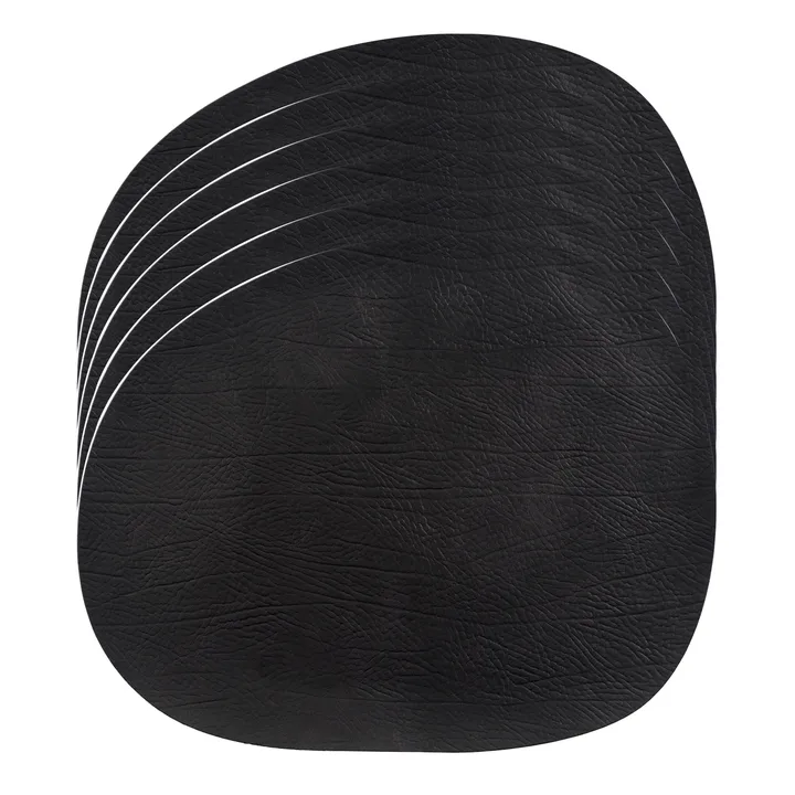 Raw bordstablett läder 6-pack - Svart, 41x33,5 cm - Aida