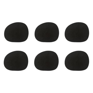 Läs mer om Aida Raw glasunderlägg läder 6-pack Black buffalo (svart)