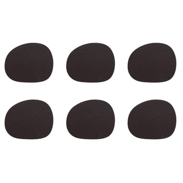 Läs mer om Aida Raw glasunderlägg läder 6-pack Brown buffalo (brun)