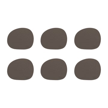 Läs mer om Aida Raw glasunderlägg läder 6-pack Clay (brun)