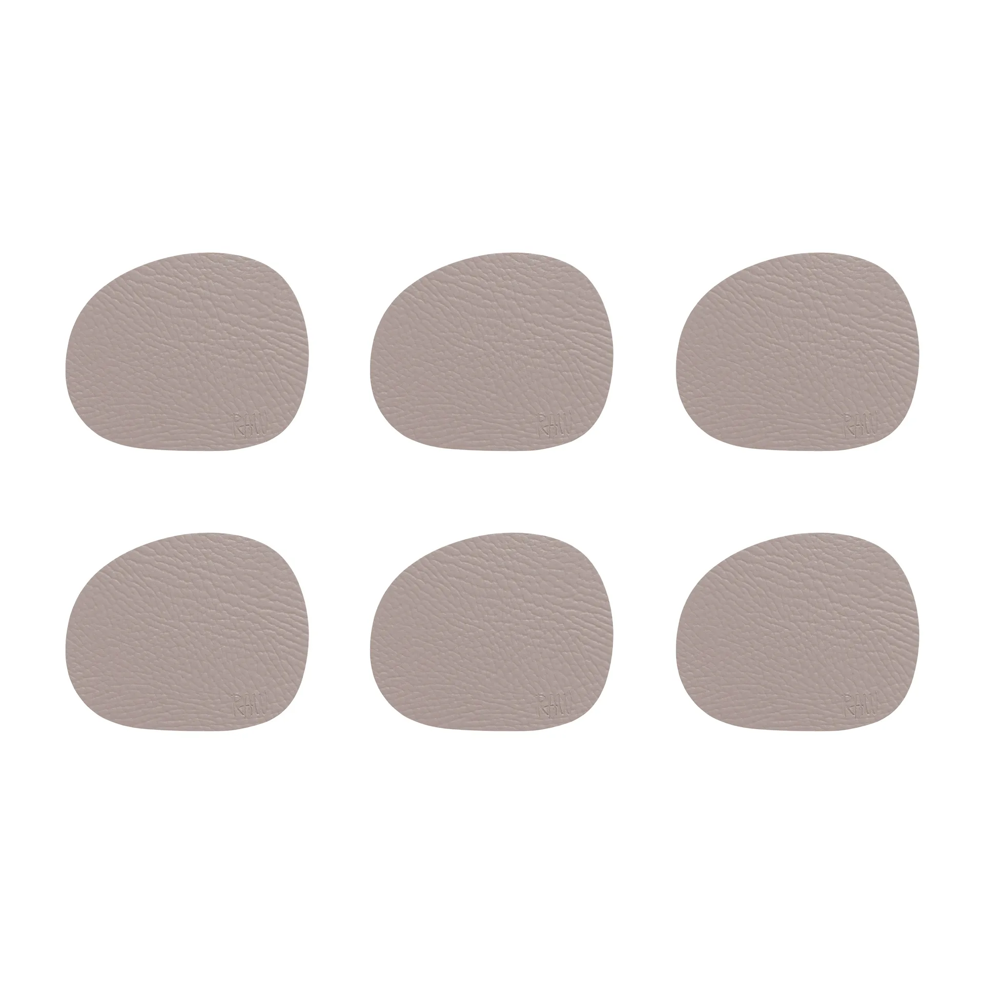 Raw glasunderlägg läder 6-pack, Dusty rose (rosa) Aida