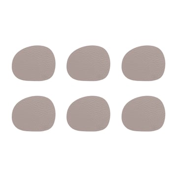 Läs mer om Aida Raw glasunderlägg läder 6-pack Dusty rose (rosa)
