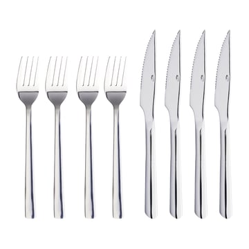 Läs mer om Aida Raw grillbestick 8 delar Blankpolerat rostfritt stål