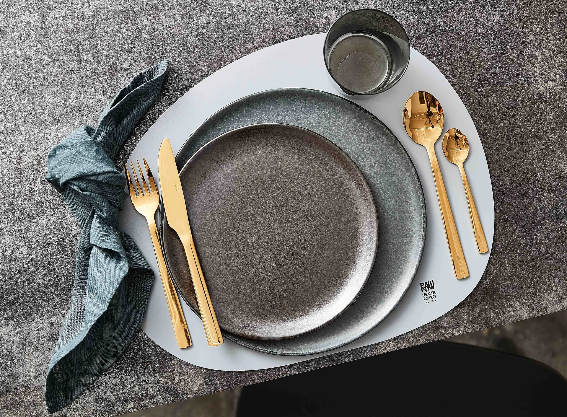 Raw matgaffel 4-pack, Guld Aida