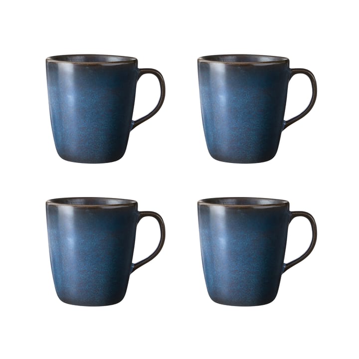 Raw mugg med handtag 35 cl 4-pack - Midnight blue - Aida