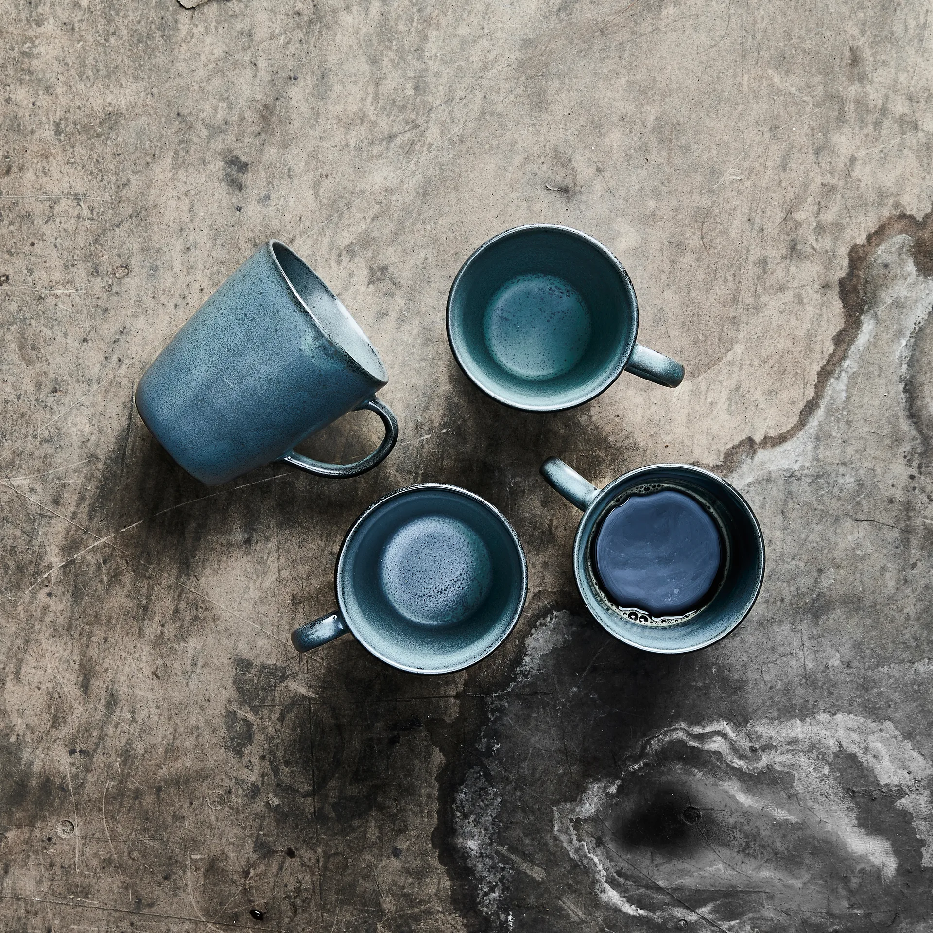 Raw mugg med handtag 35 cl 4-pack, Northern green Aida