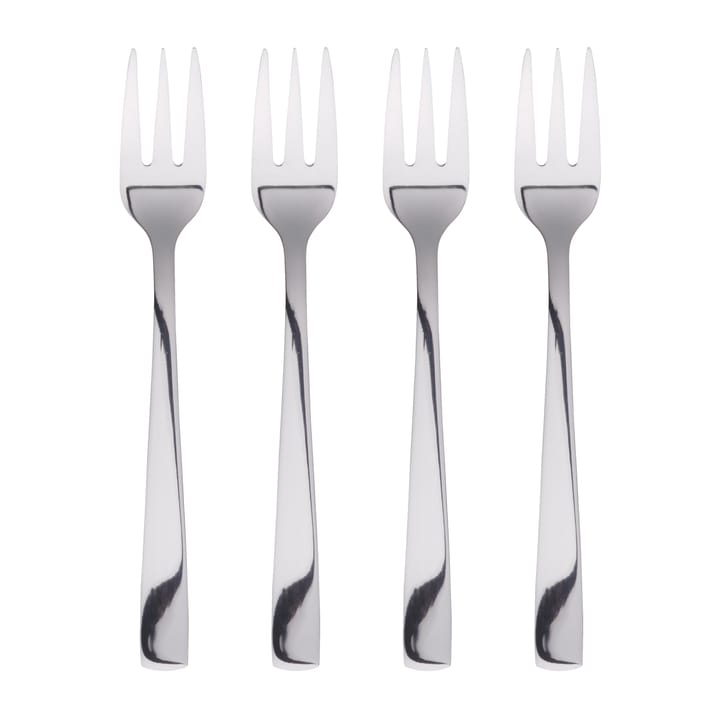 Raw tårtgaffel 4-pack - Blankpolerat rostfritt stål - Aida