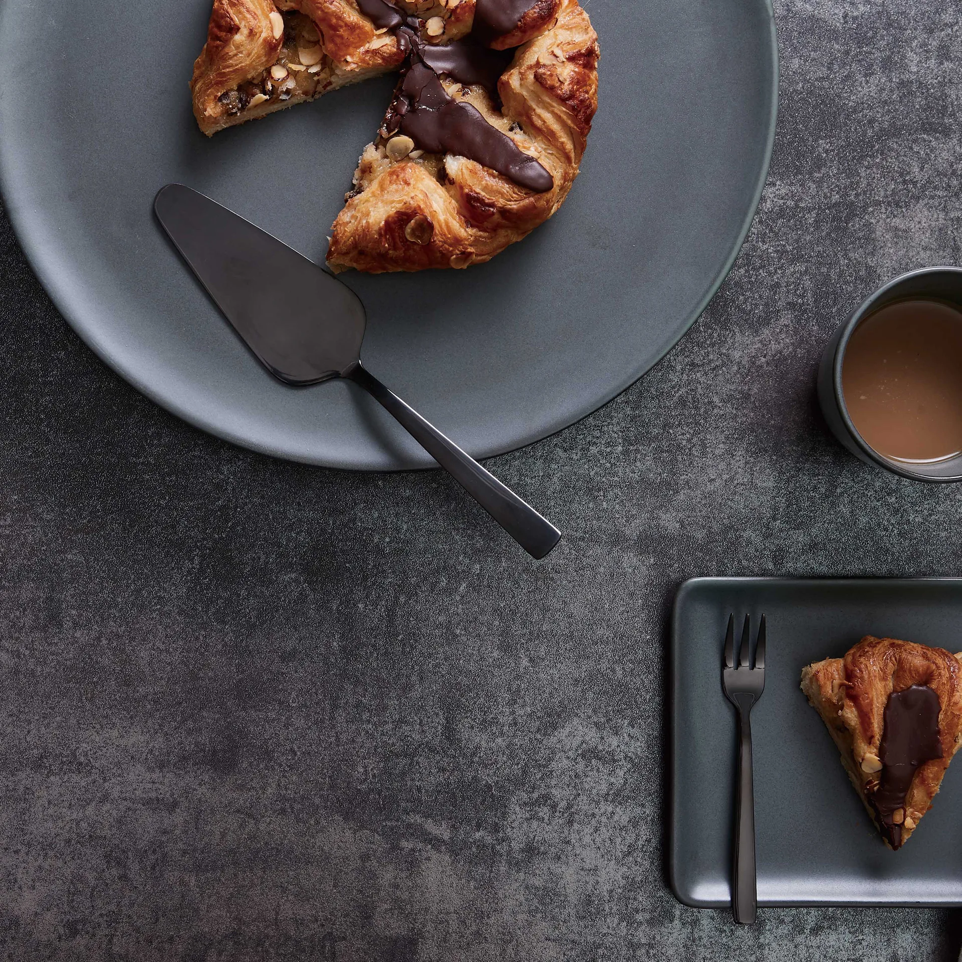 Raw tårtgaffel 4-pack, Svart Aida