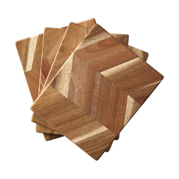 Läs mer om Aida Skärbräda fiskbensmönster 12x15 cm 4-pack Akaciaträ