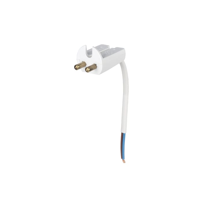 Lampkontakt - vit, med kabel 11 cm, ojordad - Airam