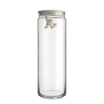 Läs mer om Alessi Gianni glasburk med lock 200 cl 10,5x30,5 cm Vit