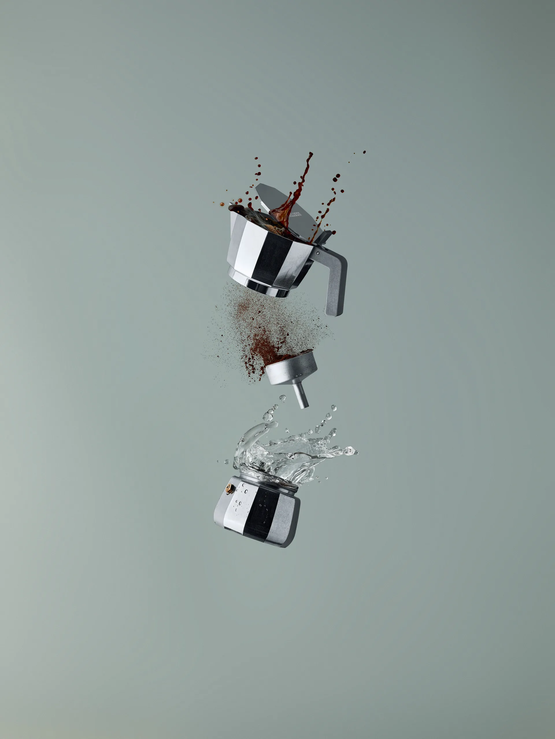 Moka espresso kaffebryggare induktion, 9 koppar Alessi