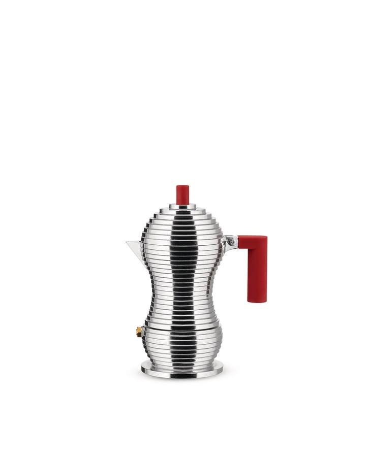 Pulcina espressobryggare 1 kopp, Aluminium-röd Alessi