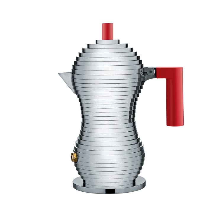 Pulcina espressobryggare 3 koppar - rött handtag - Alessi
