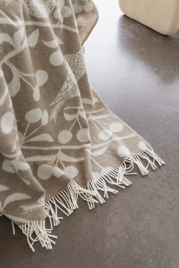 Körsbärsträdgården pläd 130x170 cm - Brun-offwhite - Almedahls