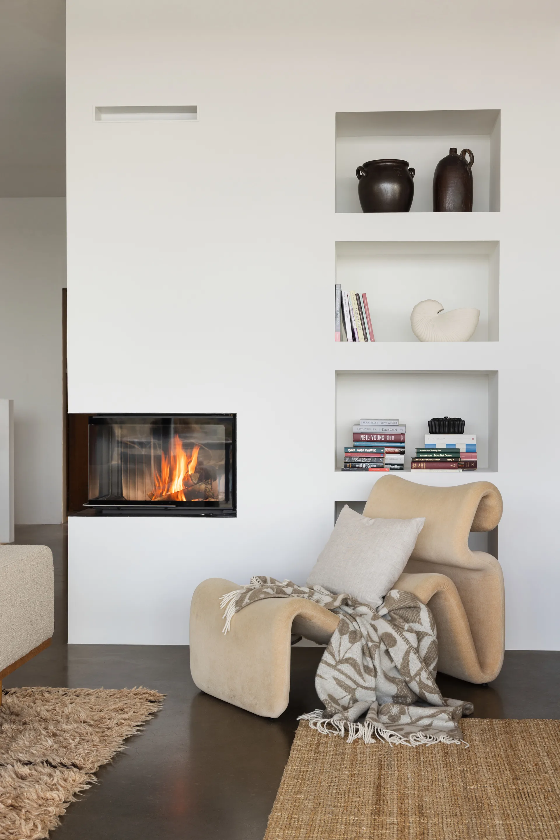 Körsbärsträdgården pläd 130x170 cm, Brun-offwhite Almedahls