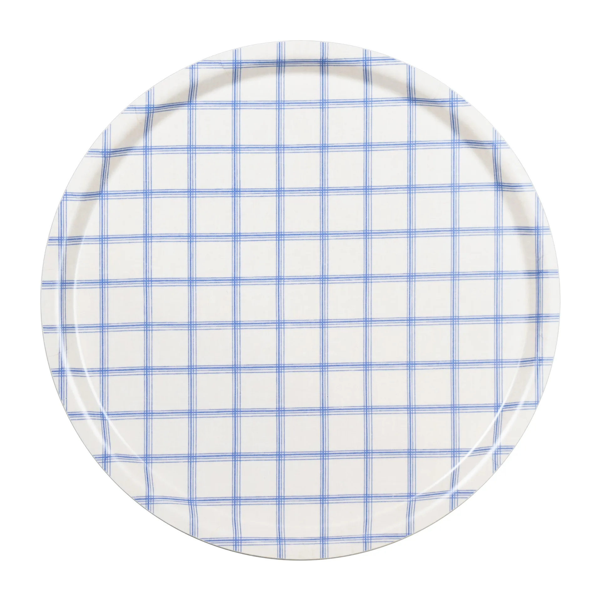 Kristina bricka Ø38 cm, Vit-blå Almedahls