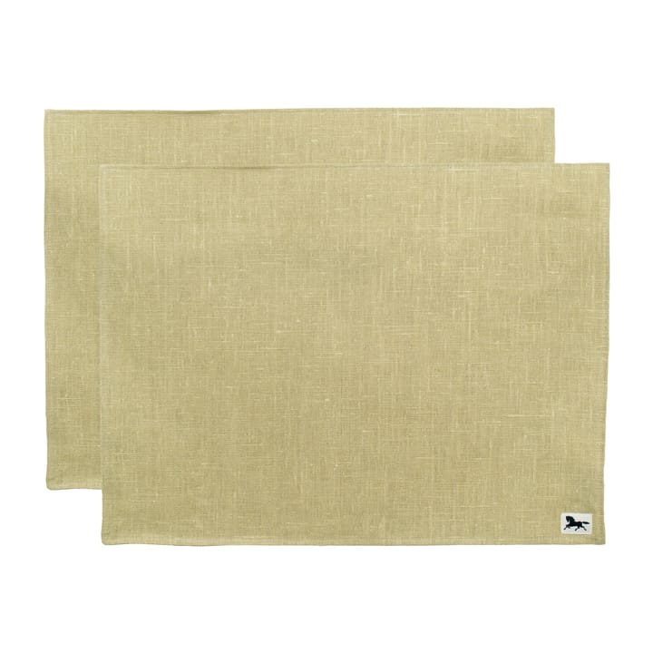 Linne bordstablett 34x45 cm 2-pack, Oliv Almedahls