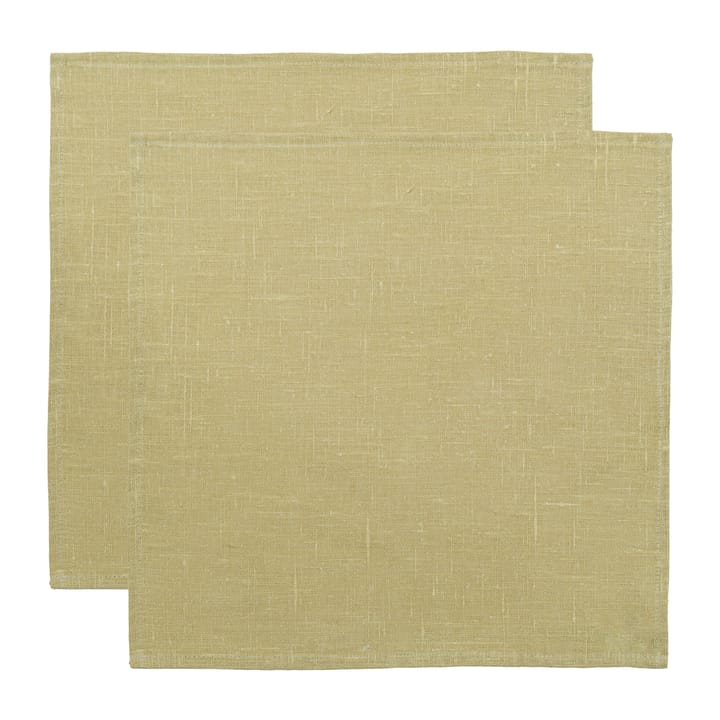 Linne servett 45x45 cm 2-pack - Ljus Oliv - Almedahls