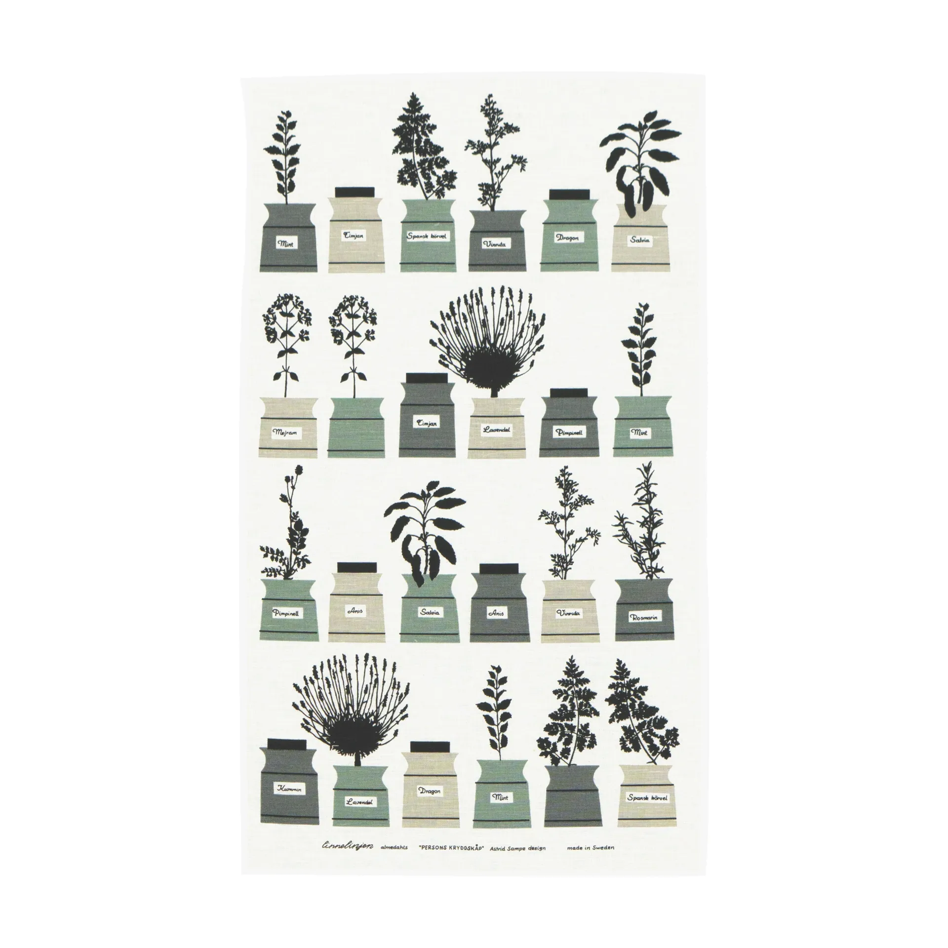 Persons kryddskåp kökshandduk, grå Almedahls